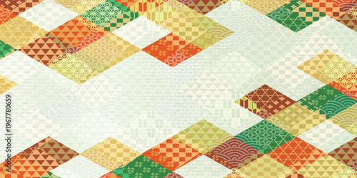Elegant Japanese Traditional Geometric Pattern Background Design