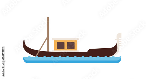 Venetian Gondola Boat Illustration