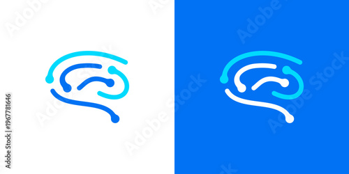 Dual meaning logo combining brain and connection elements, symbolizing intelligent networking, data integration, innovation, and the power of connected thinking in modern technology.