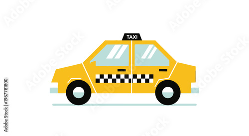 Yellow Taxi Cab Illustration | Urban Transport Icon