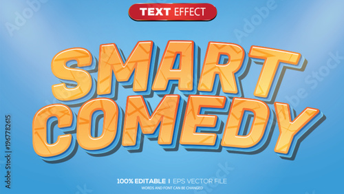 3D text effect smart comedy theme
