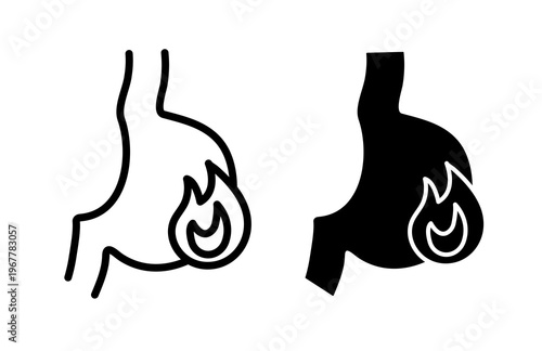 Heartburn icons collection