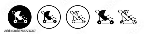 Jogging stroller icons collection