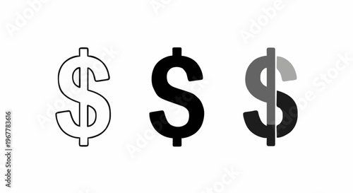 Simple Dollar Sign Icons Set