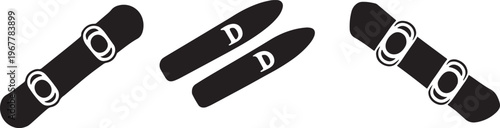 Set of Industrial Roller Chain Links and Metal Pin Connectors for Mechanical Power Transmission