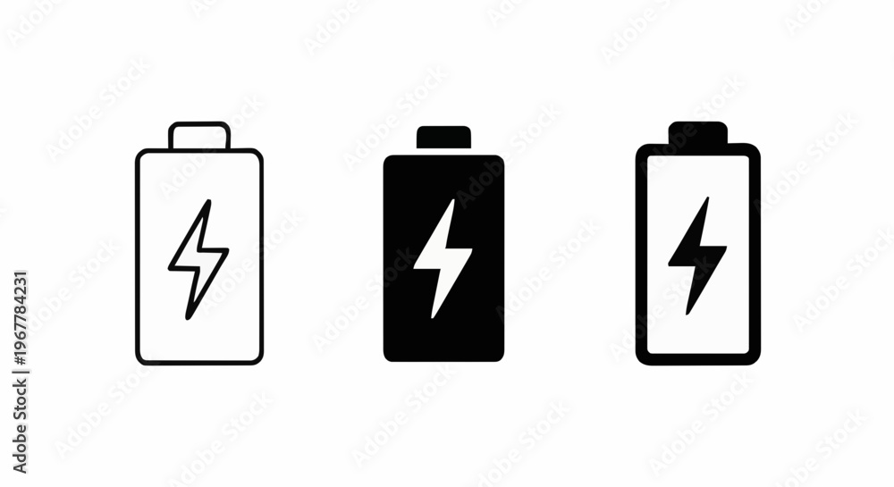 Fototapeta premium Battery Power Levels Icons