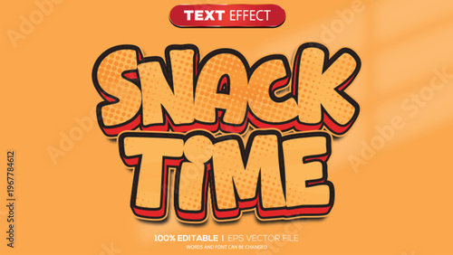 3D text effect snack time theme