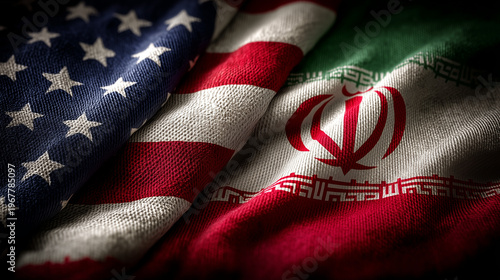 United States and Iran Flag...