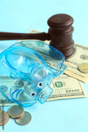 Broken plastic piggy bank w...