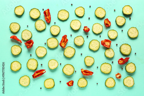 Slices of cucumber with dri...