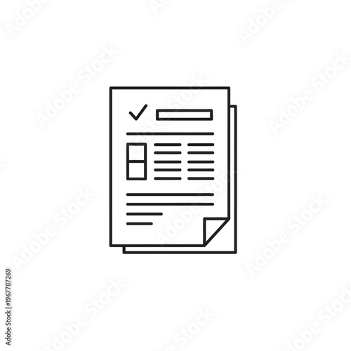 Document with Checkmark and Text Layout for Office or Business Use