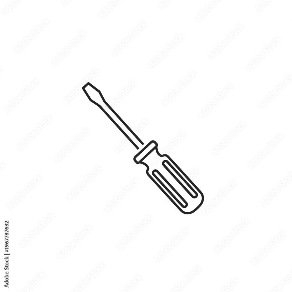 Fototapeta premium Illustration of a Flat-Design Screwdriver for Hand Tools and Repairs