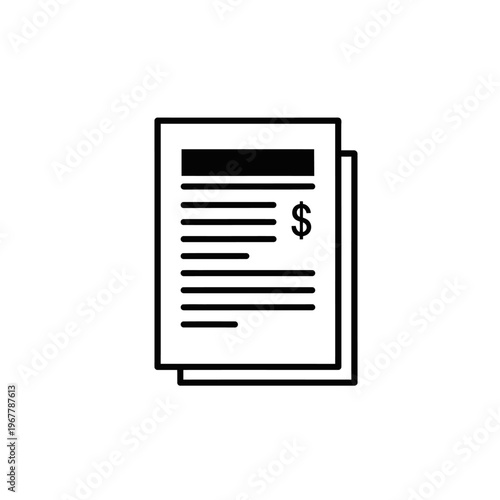 Financial Document or Invoice Illustration for Business and Accounting