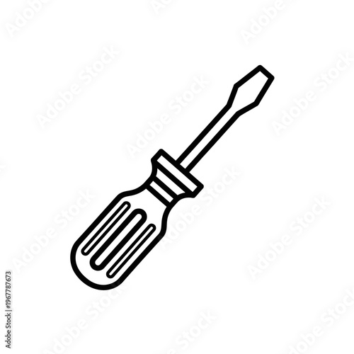 Illustration of a Flat-Design Screwdriver for Repair and Maintenance