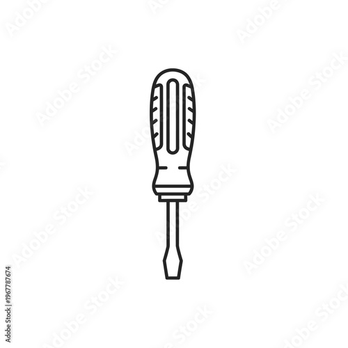 Illustration of a Flathead Screwdriver for Precision and Mechanical Work