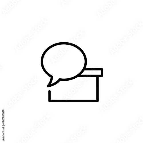 Minimalist Icon of a Speech Bubble With Chatter Element for Communication Design