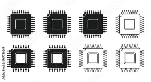 Collection of microchips and integrated circuits in various styles