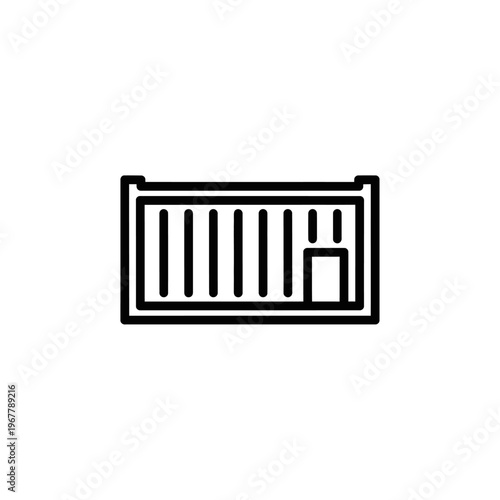 Minimalist Barcode Icon for Digital Data and Storage Representation