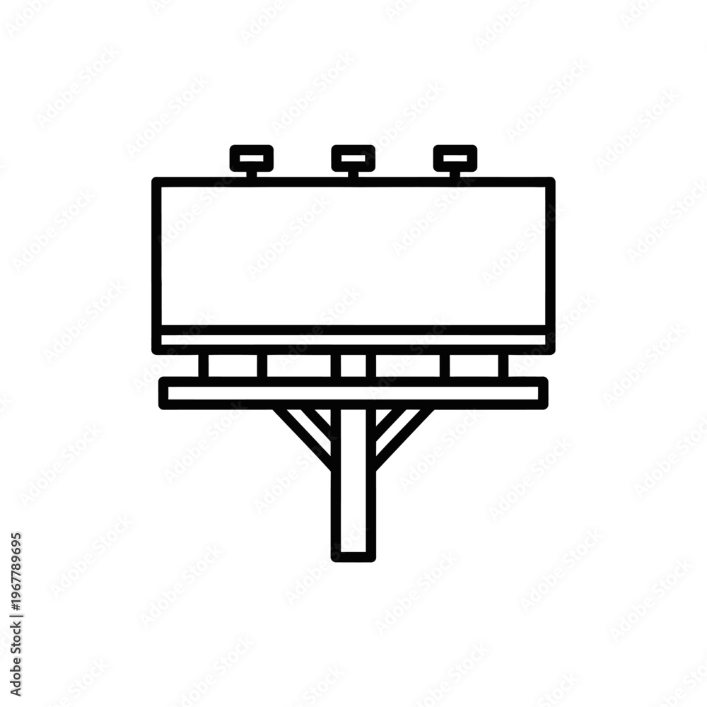 Fototapeta premium Minimalist Black and White Billboard Signboard for Commercial Use
