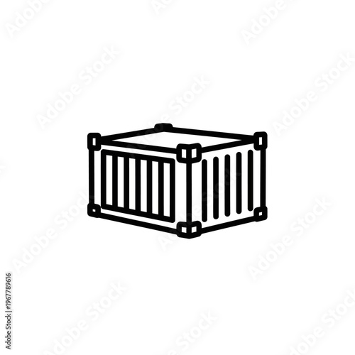 Minimalist Black and White 3D Render of a Modern Shipping Container