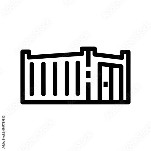 Minimalist Black and White Fence Line Illustration for Design Projects