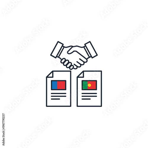 Handshake Agreement Between Two Documented Parties RepresentingDifferent Countries