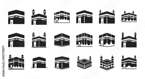 Kaaba Icons Collection: Islamic Architecture & Religious Symbols