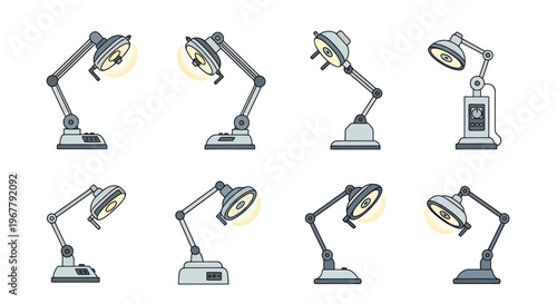 Collection of Modern Desk Lamps: Adjustable LED Lights for Office & Study