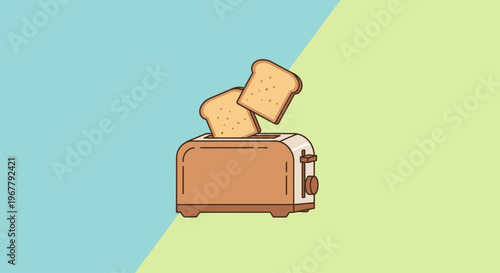 Cute and Simple Toast and Bread Slices Illustration for Breakfast Theme