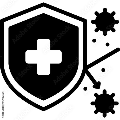 immunity icon illustration design with glyph