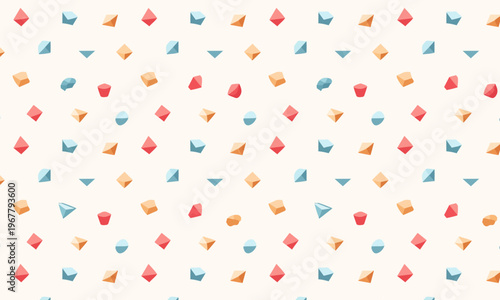 Seamless abstract crystal gemstone pattern, colorful retro diamond jewelry background