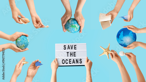 Collage of hands holding bo...