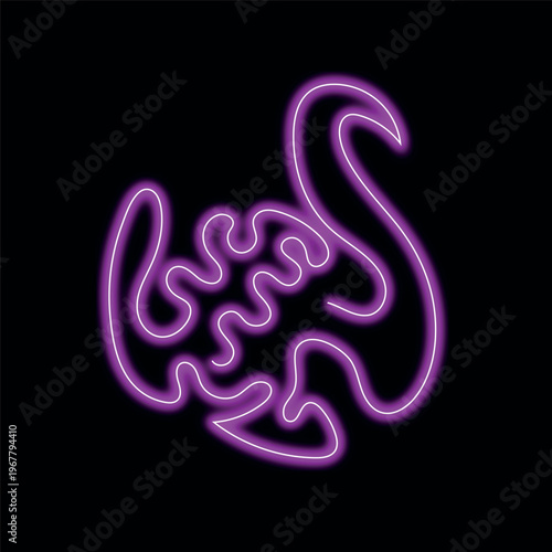 Neon pink scorpion illustration on black background a striking visual