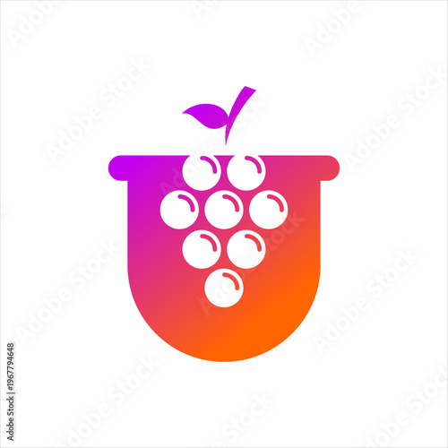 A logo that combines grapes and the letter u. This logo is perfect for a food business.