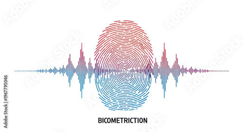 Biometric Fingerprint and Sound Wave Identity Concept