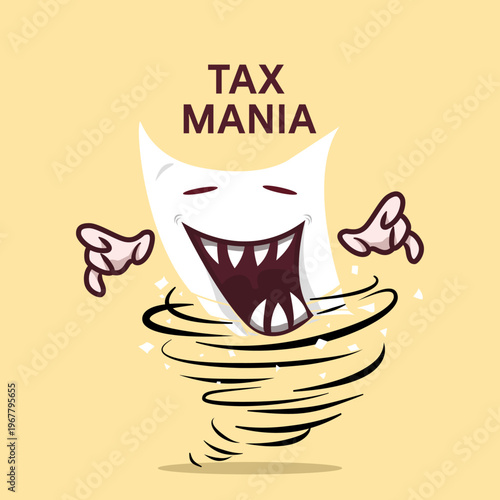 vector illustration of monster tax character. Tax day