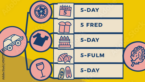 Flowchart illustrates various items and concepts related to planning or events.