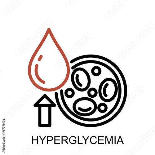 metabolic syndrome hyperglycemia icon medical metabolic health concept