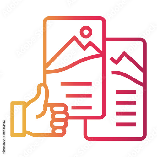 recommendation Line Gradient Icon