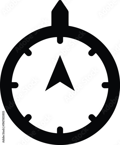 Compass direction indicator showing north for navigation on map or globe, symbol for travel and orientation, abstract representation