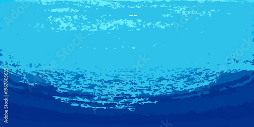 Abstract underwater scene with textured blue gradients and light reflections