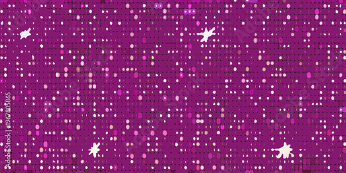 Abstract background with scattered dots and bright starburst shapes