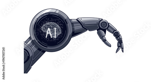 Artificial Intelligence Technology Concept with Robotic Arm