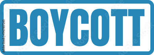Logo of the brand boycott displayed in bold blue letters on a white background