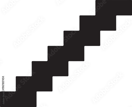 Black staircase, geometric steps, vector stairs, diagonal pattern