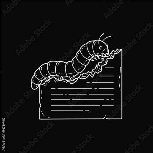 Caterpillar eating a leaf.