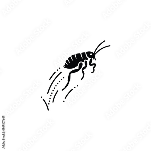 Cockroach Running Fast Black Icon.