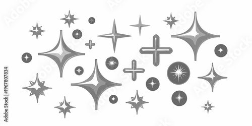 A collection of mid century modern inspired starburst and sparkle shapes