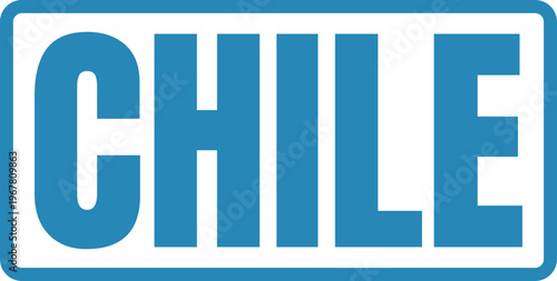 Blue and white logo featuring the word chile prominently displayed