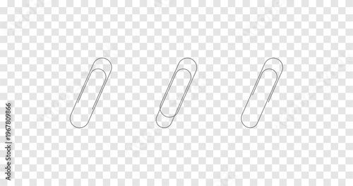 Paper Clips Isolated on Transparent Background